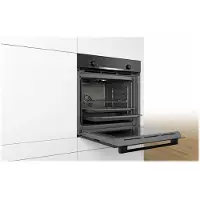 Bosch Serie | 2 HBA530BB0S - Ovn - til indbygning - niche - bredde: 56 cm - dybde: 55 cm - højde: 58.5 cm - med selv-rengøring - Klasse A - sort
