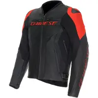 Dainese Racing 5 Herre Læderjakke Sort/Rød 54