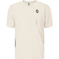 SCOTT - MTB tøj - Vertic Zip SS Tee M Cotton White Toast Beige til Unisex - Størrelse S - Hvid