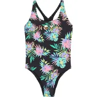 Roxy - Mærker - Active Rg One Piece Anthracite Aquarelle Active Rg til Unisex - Børnetoj Størrelse 8 År - Sort