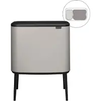 Brabantia Bo touch bin 11+23 liter Soft grey