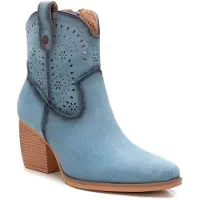 Refresh Refreshtil kvinder. 17251801-JEANS Ankelstøvler i læder 172518 blå (41), 5-8 cm, Lynlås, Casual