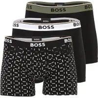 BOSS BOSStil mænd. 50554438 Sæt 3 sorte ensfarvede boxershorts (XL), Afslappet, Bomuld