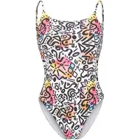 Arena Badedragt 'Water Prints' gul / pink / sort / hvid