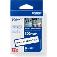 Brother TZe-N241 - sort på hvid 18mm x 8m - uden laminering