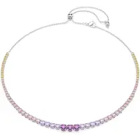 Swarovski Kæde gul / lilla / lyserød / sølv