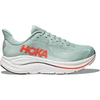 Hoka One One - Løbesko - Clifton 10 M Sage/Neon Flame til Unisex - Størrelse 44 2/3 - Grøn