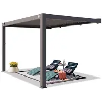 TOOLPORT 3x4 m Vægmonteret pergola i antracitgrå, med lameltag i antracitgrå