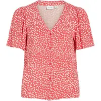 Vila Bluse 'VIGrace' melon / hvid
