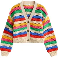 Next Cardigan creme / navy / mørkegul / gran