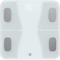 Nedis SmartLife, Elektronisk personlig vægt, 180 kg, 100 g, Hvid, kg, lb, Rektandel