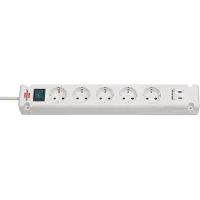Brennenstuhl Bremounta stik 5 vej 2x USB-C hvid 3m