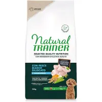 NATURAL TRAINER Selected Quality Nutrition Adult Small & Legetøj Hvidfisk - Økonomipakke: 2 x 1,5 kg