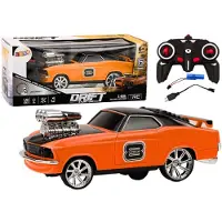 Leantoys RC-bil 1:18 Drift 360, fjernstyret, lys og lyde, orange