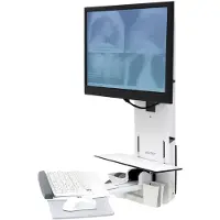 Ergotron StyleView Vertical Lift, Patient Room - Skærm/tastaturmonteringssæt (lodret) - siddestander - vægmonterbar - op til 24 - hvid