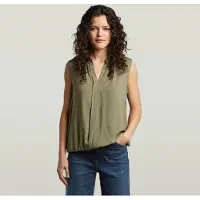 G-Star Mandarin Collar Sleeveless Top - Green - Women