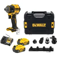 DeWalt Multihoveds bor- og skruemaskine XR 18V - 2 batterier 5Ah - Li-Ion børsteløs - - DCD803P2T-QW