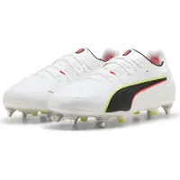 Puma King 20 Ultimate SG Unleashed - Hvid/Rød/Gul - Soft Ground (SG), størrelse 39