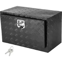 Vevor Undervognsboks til lastbil, 76 x 43 x 48 cm Pickup-opbevaringsboks, kraftig værktøjskasse i aluminium med diamantplade, lås og nøgler, vandtæt traileropbevaringsboks med T-håndtag til lastbil, v