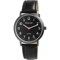 Excellanc herreur med kunstlæderrem / armbåndsur – sort