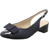Caprice sling pumps, blue, made of Leather/synsthetik/textile with Block heel, Size 40