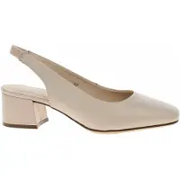 Caprice sling pumps, beige, made of Leather with Trapeze heel, Size 41