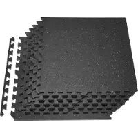 Vevor Puslespilsmåtte, 6 stk. fitnessmåtter, 610 x 610 x 14 mm, sæt med EVA-skummåtter med høj densitet, sammenlåsende bløde gummifliser, beskyttende gulvpolstring med grå prikker til hjemmetræning og