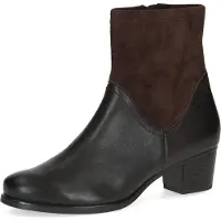 Caprice Bootie, brown, made of Leather and synthetic with Block heel, Size 38.5