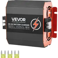 Vevor 12V 30A DC til DC batterioplader, 375W, indbygget batterioplader til bly-syre, litium, AGM, GEL og oversvømmede batterier, smart flertrinsopladning, til autocampere, erhvervskøretøjer, både, yac