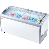 Vevor kommerciel isdisplay, 460 l kummefryser, mobil glastop-dybfryser, restaurant gelato-dyppeskab med 5 trådkurve, 2 skydedøre af glas, låsbare hjul, hvid