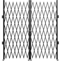 Vevor Dobbelt Foldedør, 382 × 214 cm (B × H) B Foldedør, Stål Harmonikadeon Sikkerhedsport, Fleksibel Udvidelig Sikkerhedsport, 360° Rulleport, Saksport eller Dør med Nøgler