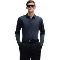 BOSS Poloshirt med lange ærmer i interlock-bomuld med logo