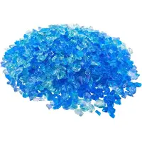 Vevor brandglas, 10 LBS / 4,5 KG pejsesten, 3/4-tommer / 19,05 mm reflekterende bålsten i glas, højglans sten til landskabspleje til bålbord, aquablå + caribisk blå + aquagrøn