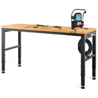 Vevor Arbejdsbænk med justerbar højde 48"L x 20"W Arbejdsbænkbord med strømudtag