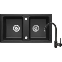 Deante ZORBA vask 78 x 43,5 cm (ZQZ2203) + blandingsbatteri NEMEZJA (BEN262M)