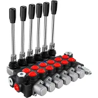 Vevor hydraulisk retningsventil, hydraulisk spoleventil med 6 spoler, hydraulisk læsseventil med 11 GPM, retningsventil til 3600 PSI, hydrauliske ventiler og styringer til traktorer, læssere og tanke