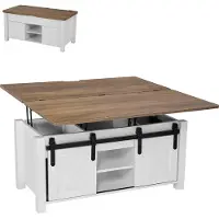 Vevor 1000 mm landligt sofabord med løfteplade, rustikt centerbord med ladedør og skjult opbevaringsrum, moderne rektangulært løftebord til stue, kontor, hjem, nem montering, brun