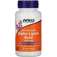 Now , Alpha Lipoisk Syre, 600 mg, 60 Veg Kapsler