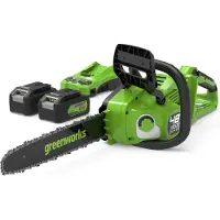 Greenworks 2x24 V kædesav 36 cm GD24X2CS36K4X sæt med lader og 2x batteri 4.0 Ah