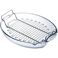 Pyrex 412U000, Bradepande, Oval, Glas, Rustfrit stål, Rustfrit stål, Transparent, -40 - 350 °C, 4 L