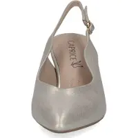 Caprice sling pumps, metallic, made of Leather with Funnel heel, Size 38.5