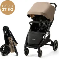 Kinderkraft Mitzy, Baldakin, Letvægts klapvogn, Ethvert køn, Solidt hjul, Sammenfoldelig, Beige