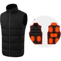INF Vintervarmevest 9 varmezoner dual control Sort XXL