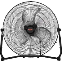 Vevor Gulvventilator, 3 hastigheder Højhastigheds Kraftig 18 tommer Industriventilator, 4000 CFM 360° Justerbar Hældning 19,69 ft/sek Luftstrøm Stor Metalventilator, Til Hjemmet, Fitnesscenter, Kontor