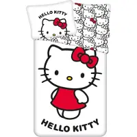 Hello Kitty hvidt sengetøj 140×200 cm, 70×90 cm