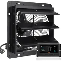Vevor udsugningsventilator med lukkefunktion, 254 mm med temperatur- og fugtighedsregulator, EC-motor, 843 CFM, justerbar vægmonteret loftsventilator med variabel hastighed, ventilation og køling til