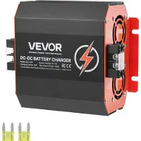 Vevor 12V 20A DC til DC batterioplader, 250W, indbygget batterioplader til bly-syre, litium, AGM, GEL og oversvømmede batterier, smart flertrinsopladning, til autocampere, erhvervskøretøjer, både, yac