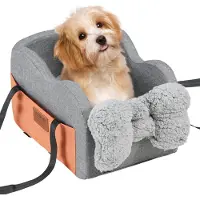 Vevor konsolautostol til hund, midterkonsolsæde til hund til lille hund, autostol til kæledyr til armlæn i bilen med klips, justerbare stropper, understøtter op til 3,6 kg, mørkegrå