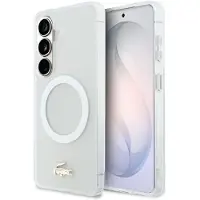 Lacoste Samsung Galaxy S26 Frosted Finish Gold Logo Hybrid Cover - MagSafe-kompatibel - Hvid
