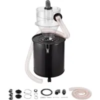Vevor cyklonstøvseparator med metaltank, 4" eftermonteret cyklonseparator til støvopsamlere, ABS-støvafviser med 2" huls udvendig diameter, tilslutning og slange til våd-/tørstøvsugere, passer til 50L